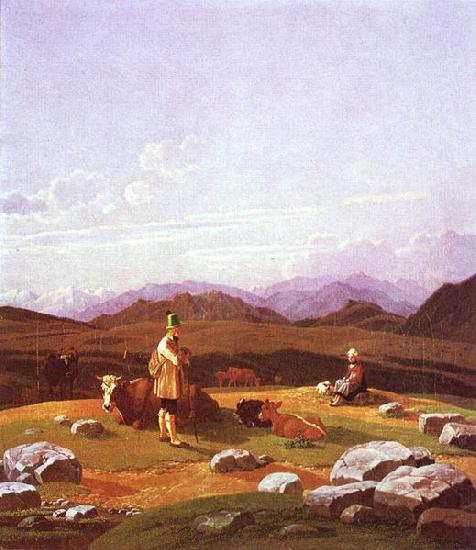 Wilhelm von Kobell Jager auf der Hochalm China oil painting art